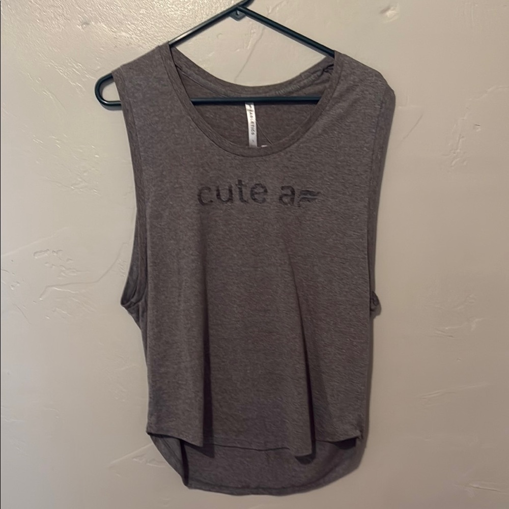 Fabletics Charcoal Gray Muscle Tee Small